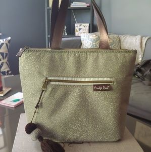 Silver glitter lunch bag